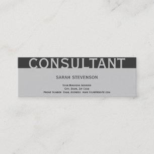 Carte de visite consultant moderne simple en gris 