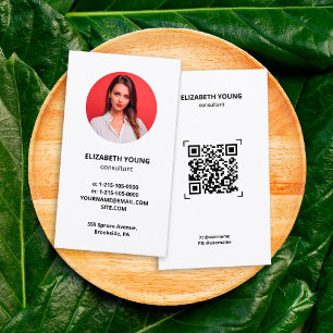 Carte De Visite Consultant Photo personnalisée et QR