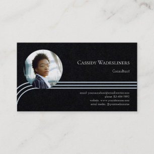 Carte De Visite Consultant photo Premium Bleu clair Noir
