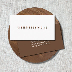 Carte De Visite Consultant professionnel minimaliste Brown foncé