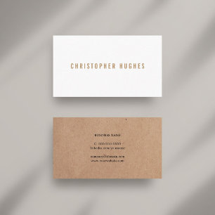 Carte De Visite Consultant professionnel minimaliste Brown Kraft