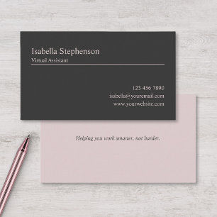 Carte De Visite Consultant Professionnel Moderne Gris et Rose