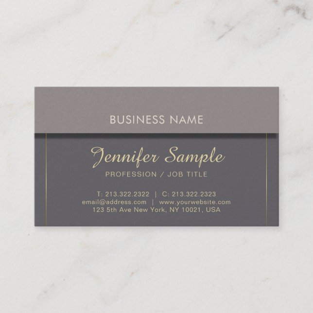 Carte De Visite Consultant professionnel sophistiqué Luxury Plain (Devant)