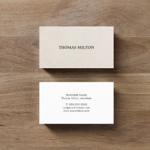 Carte De Visite Consultant simple et élégant en carton beige