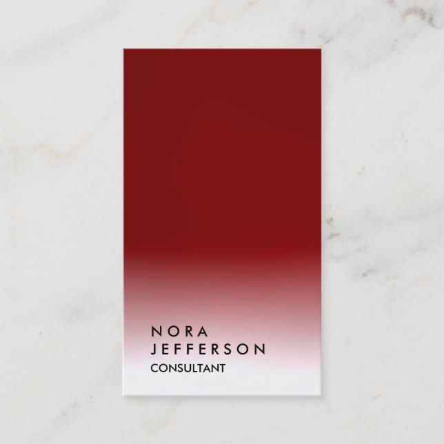 Carte De Visite Consultant simple, vertical rouge tendance (Devant)