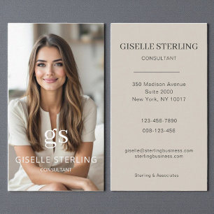 Carte de visite Consultant Taupe Beige Professionn