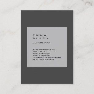 Carte De Visite Consultant unique et élégant en gris clair vertica