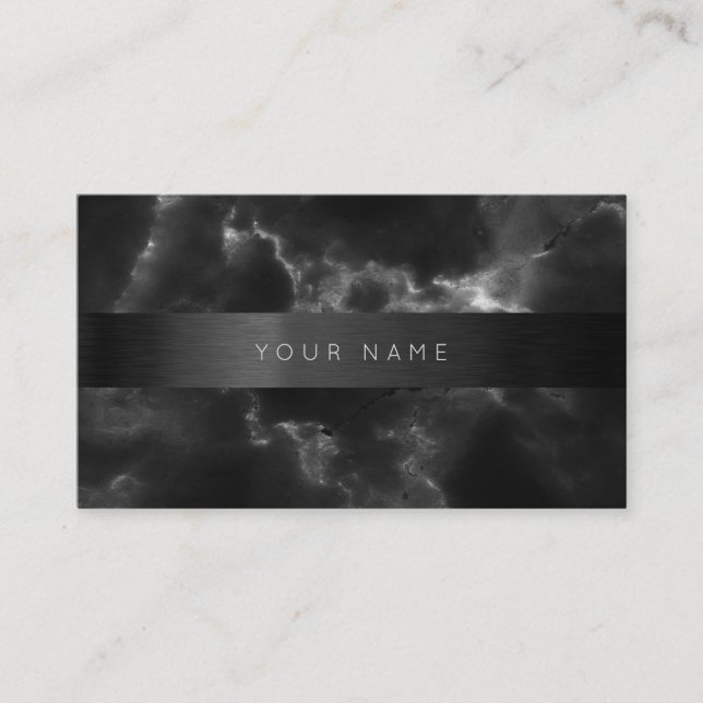 Carte De Visite Consultation Vip Abstrait en marbre gris noir (Devant)