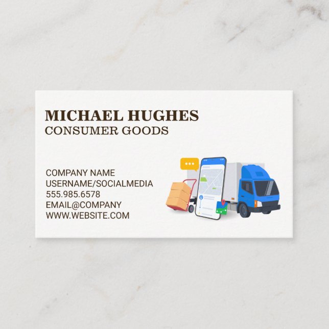 Carte De Visite Consumer Truck Deliveries | Driver (Devant)