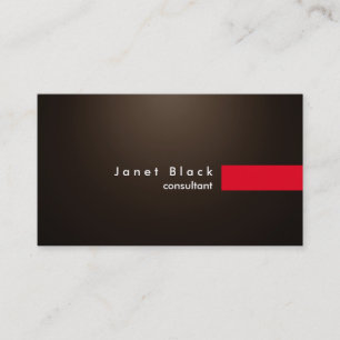 Carte De Visite Consutant moderne professionnel Sepia Red Stripe