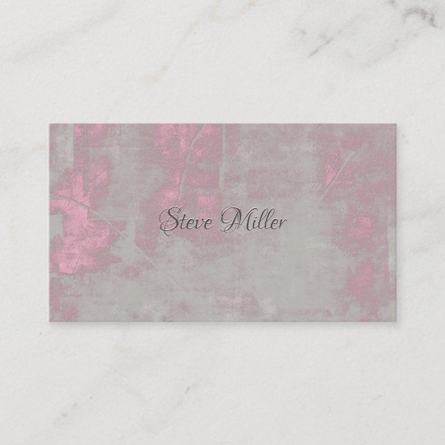 Carte De Visite Contact Me artistique design rose gris Nr42 (Devant)