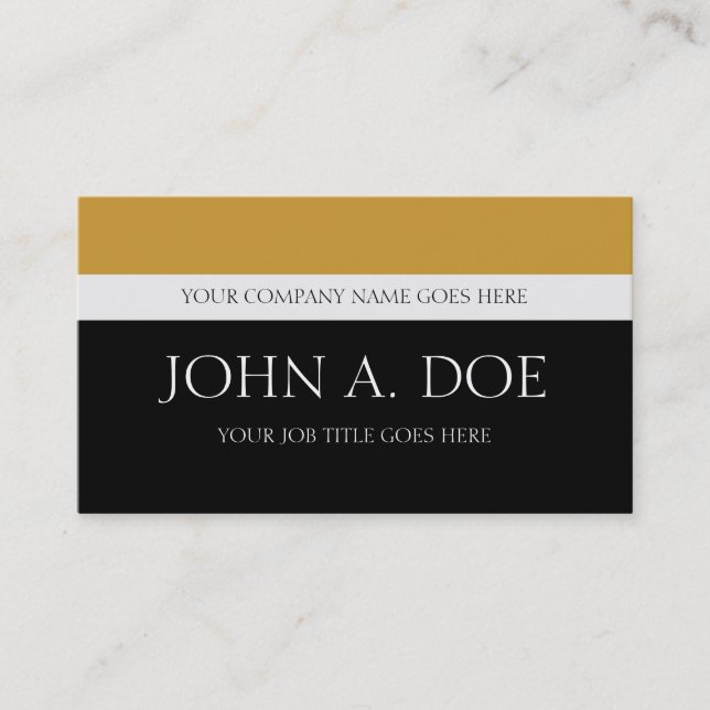 Carte De Visite Contact or noir/jaune de YourJobTitle (Devant)