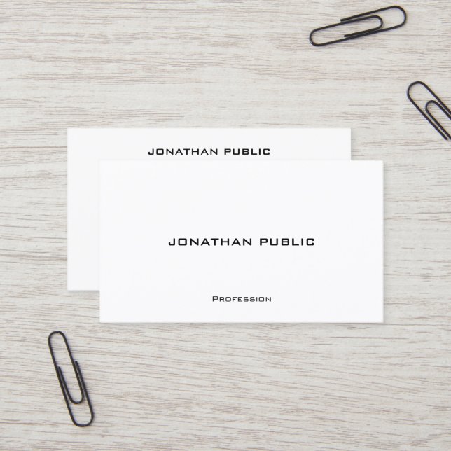 Carte De Visite Contact With Us Modern Minimalist Template Elegant (Devant/Arrière en situation)