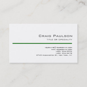Carte de visite contemporain Black White Green Lin