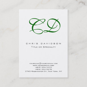 Carte de visite contemporain blanc en vert