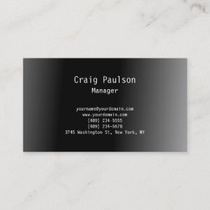 Carte De Visite Contemporain Design clair gris noir