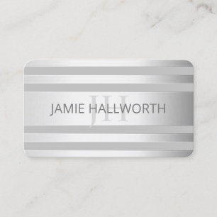 Carte De Visite Contemporain Faux Argent Ombre Gris