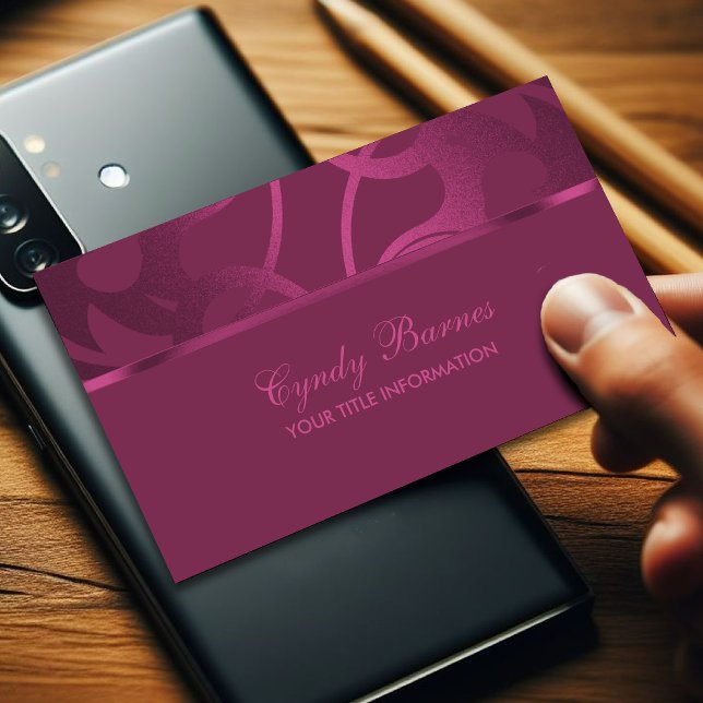 Carte de visite contemporain framboise (Créateur téléchargé)