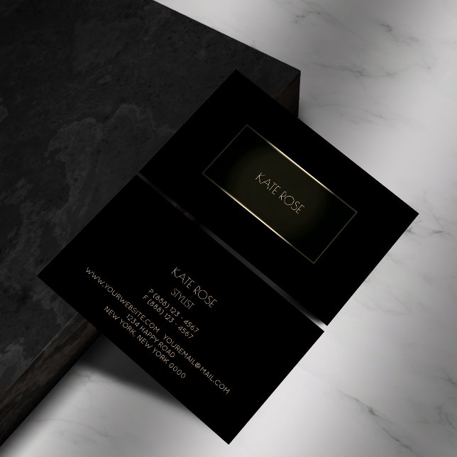 Carte De Visite Contemporain moderne Black Champaig Cadre Vip (Créateur téléchargé)
