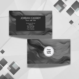 Carte De Visite Contemporain Noir Et Blanc Votre Logo Simple