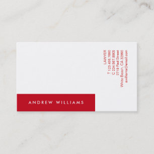 Carte de visite contemporain rouge blanc de