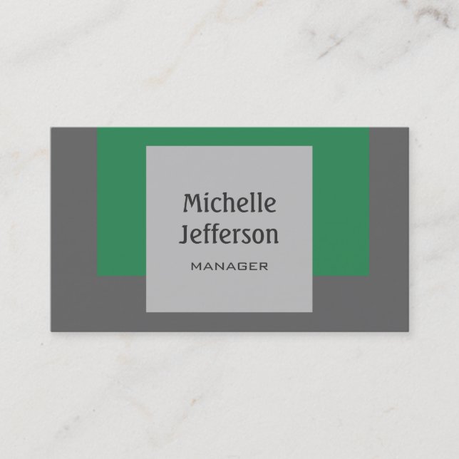 Carte de visite contemporain Sea Green Grey (Devant)