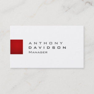 Carte de visite contemporain tendance gris-rouge