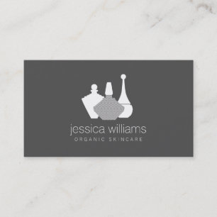 Carte De Visite Contenants de beauté décorative Cosmetologue Grey