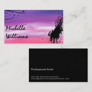 Carte De Visite Contour de peinture artistique   Paint Splatter