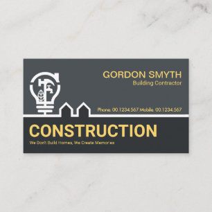 Carte De Visite Contractant de construction d'un bâtiment frontal