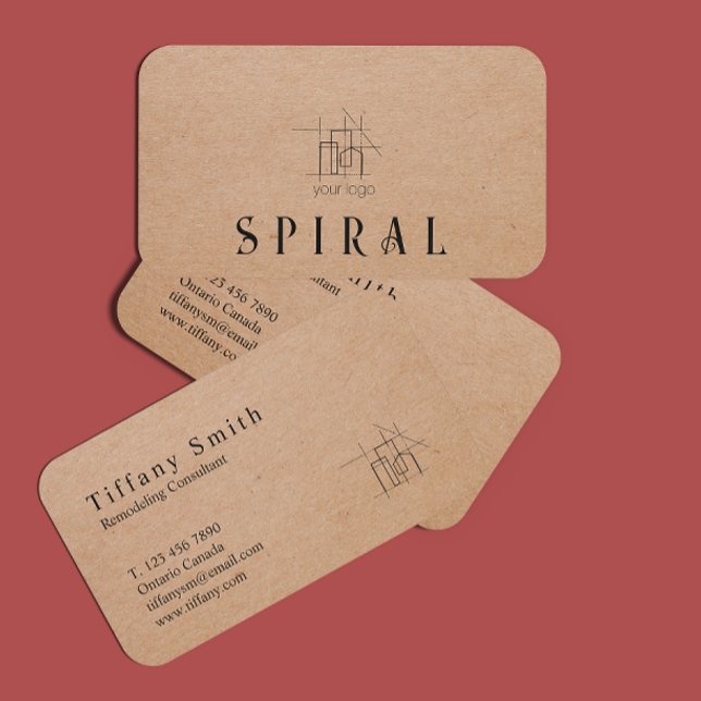 Carte De Visite Contractant de la construction du bâtiment Papier  (Building Construction Contractor Kraft Paper Business Card)