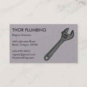 Carte De Visite Contracteur en plombier Handyman Machine Wrench