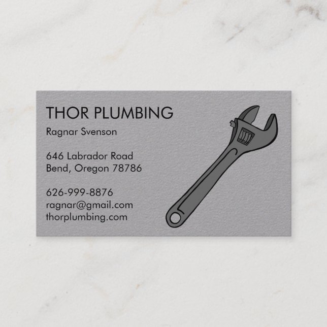 Carte De Visite Contracteur en plombier Handyman Machine Wrench (Devant)