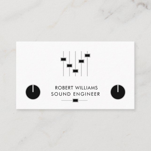 Carte De Visite Contrôleur DJ musical Professional Sound Engineer (Devant)