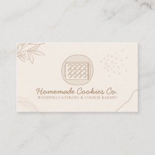 Carte De Visite Cookies Maison Cœur Rouge Beige