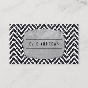 Carte De Visite COOL audacieux chevron motif feuille d'argent part