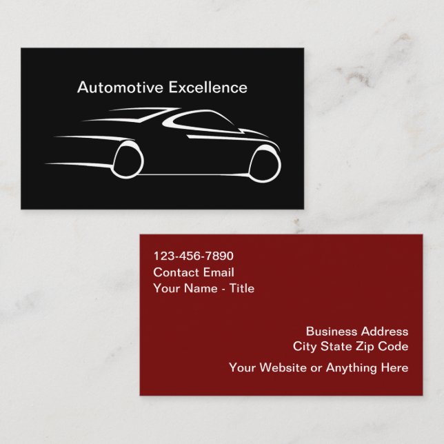 Carte De Visite Cool Automotive New Business Cards  (Devant / Derrière)