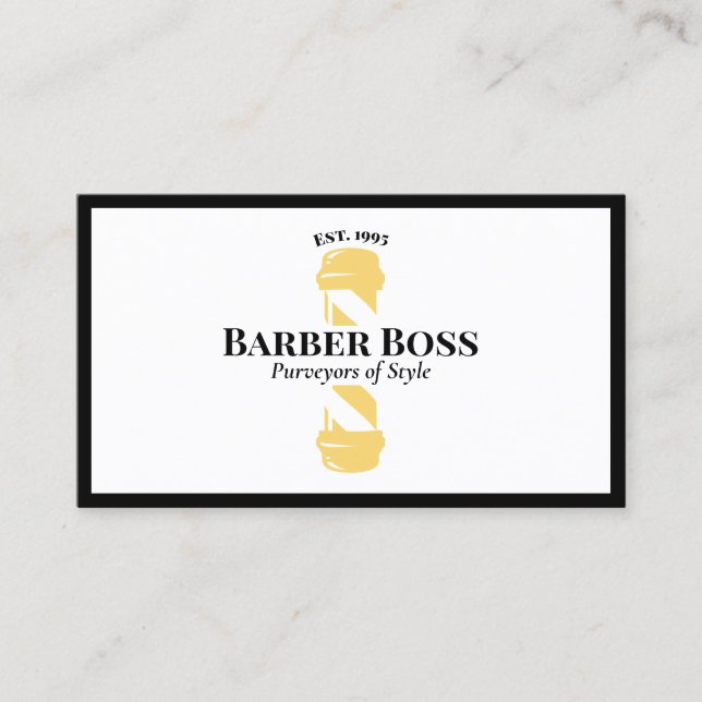 Carte De Visite Cool Barber Poteau Barbershop (Devant)