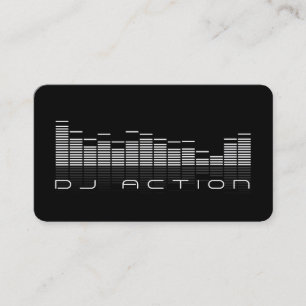 Carte De Visite Cool Black DJ Music Club Animation