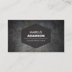 Carte De Visite Cool Black Grunge Metal avec nom Logo