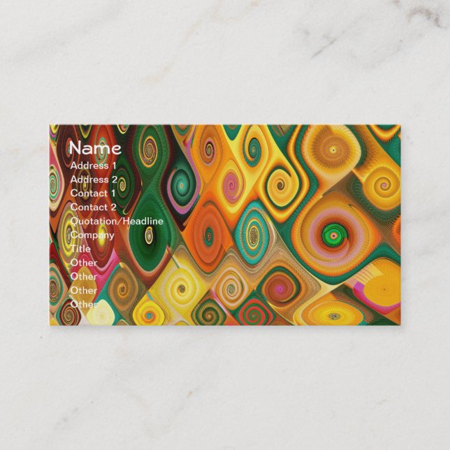 Carte De Visite Cool Cascade Art Abstrait Fractal (Devant)