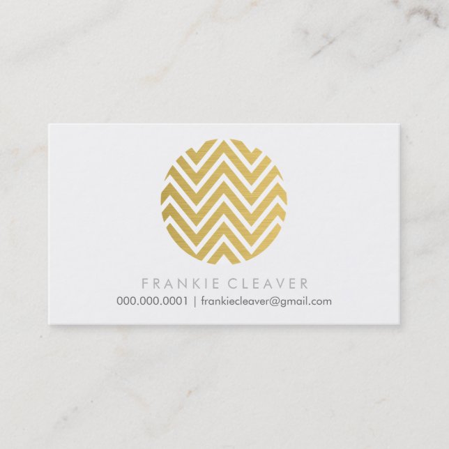 Carte De Visite COOL CHEVRON MOTIF tache d'or gras (Devant)