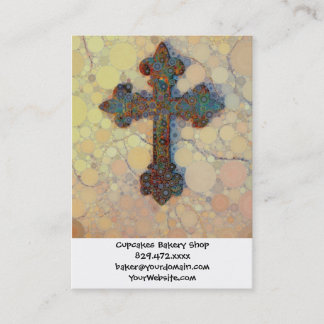 Carte De Visite Cool Christian Cross Cercle Mosaic Motif