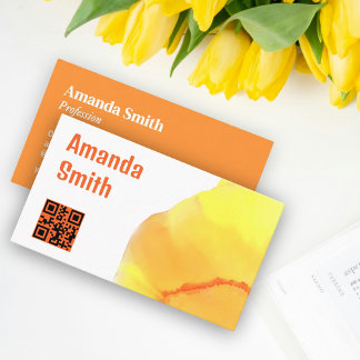 Carte De Visite Cool de code QR tendance couleurs lumineuses abstr