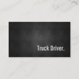 Carte De Visite Cool de conducteur de camion Métal Noir Simplicité