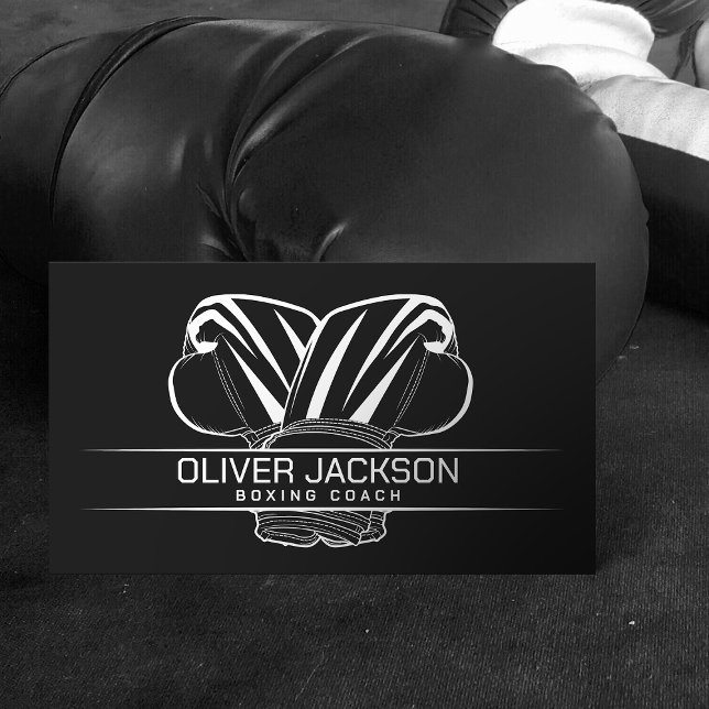 Carte De Visite Cool de l'entraîneur de boxe minimal (Créateur téléchargé)