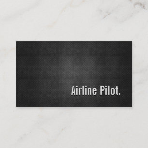 Carte De Visite Cool de pilote de ligne Simplicité en métal noir