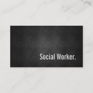 Carte De Visite Cool de travailleur social Simplicité en métal noi