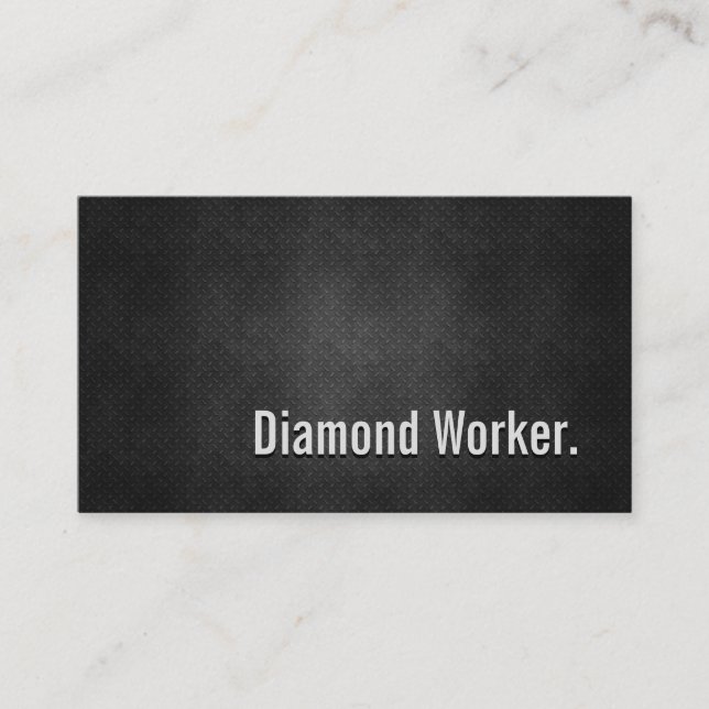 Carte De Visite Cool Diamond Worker Simplicité en métal noir (Devant)