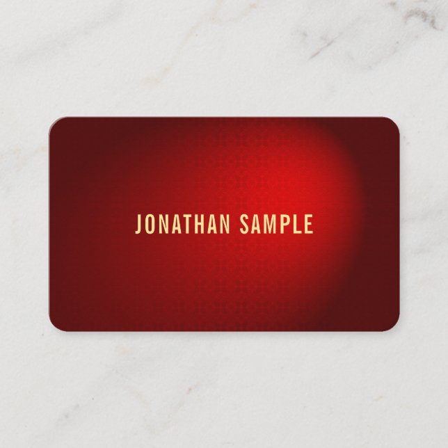 Carte De Visite Cool Elégant Noir Rouge Damas Luxe Arrondi Elite (Devant)